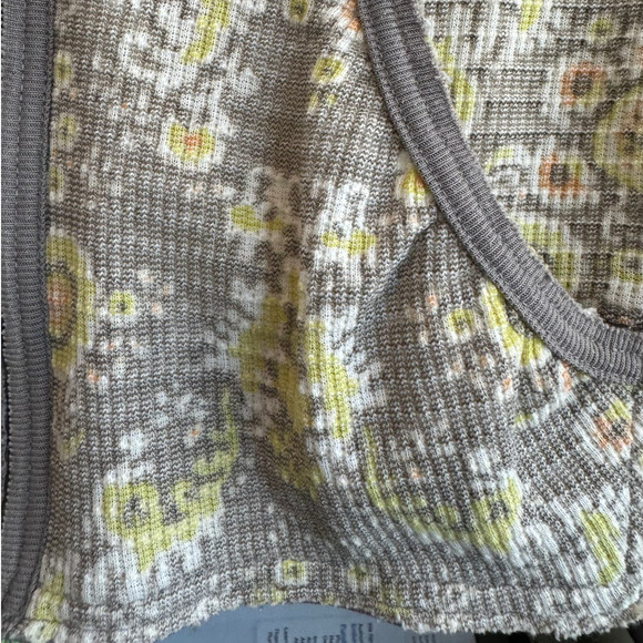 Free People Floral Print Waffle Thermal Zip Front Hoodie - Picture 10 of 12